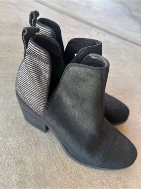 TOMS Hyde Glitter Wedge  Womens Black Casual Boots 8